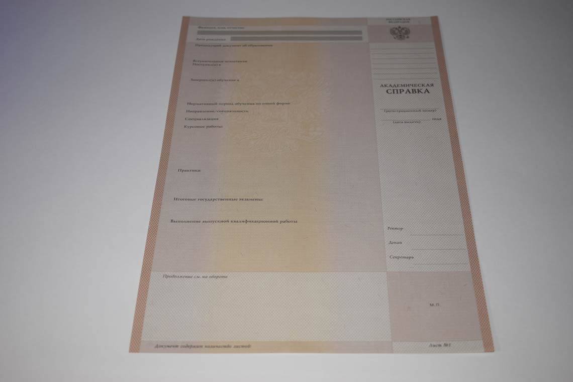 Академическая Справка ВУЗа 1996-2009 в Арзамасе