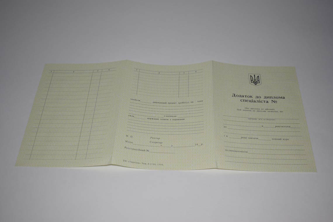 Украинский Диплом Вуза 1994-1999 в Арзамасе приложение